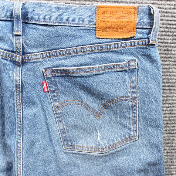 Levi's 501 Wedgie Jeans Women's 32x28 Blue High Rise Distressed - Picture 6 of 10